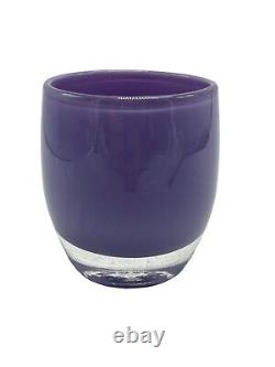 Glassybaby Sweet Pea Lavender Handblown Glass Votive Tea Light Holder Triskelion