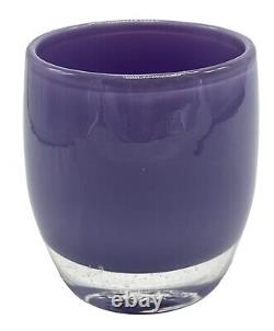 Glassybaby Sweet Pea Lavender Handblown Glass Votive Tea Light Holder Triskelion