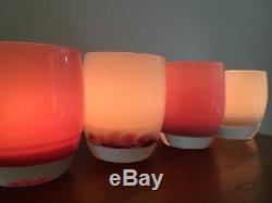 Glassybaby Tea Light Candle Holder Set of 4 Petal, Cherish, Peony, Sweetheart