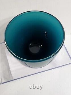 Glassybaby Teal Blue Votive Candle Holder Hand Blown Glassy Baby