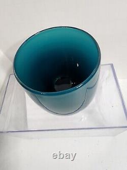 Glassybaby Teal Blue Votive Candle Holder Hand Blown Glassy Baby