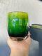 Glassybaby Thoughtful Candle Holder Votive Tea Light Original Sticker Green