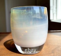 Glassybaby Translucent Metallic Clear Hand Blown Glass Pre-Triskelion Votive Can