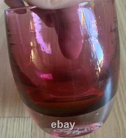 Glassybaby True Love preTriskelion cranberry red clear votive candle holder