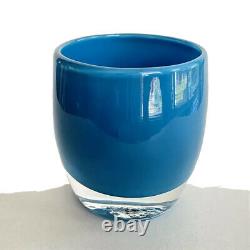 Glassybaby Votive Candle Holder Calm Sea Blue 3.5