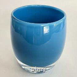 Glassybaby Votive Candle Holder Calm Sea Blue 3.5