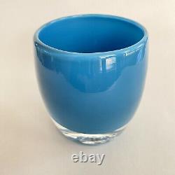 Glassybaby Votive Candle Holder Calm Sea Blue 3.5