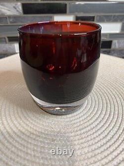 Glassybaby Votive Candle Holder Hand Blown Art Glass Deep Red Wine