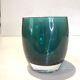 Glassybaby Votive Candle Holder Iridescent Teal Blue Green White Stripe 2020 Cay