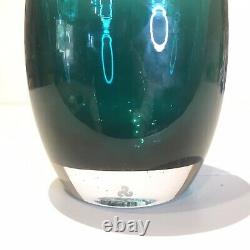 Glassybaby Votive Candle Holder Iridescent Teal Blue Green White Stripe 2020 CAY