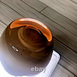 Glassybaby Votive Candle Holder Pre-Triskelion Tan Brown Cream Multi Stripe