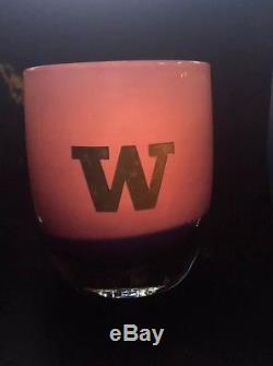 Glassybaby Votive Candle Holder UW dubs Gold Purple Etched New In Box