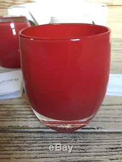 Glassybaby Votive Candle Holders Set of 3 Rescue Red Cross Retired 2011