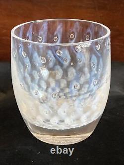 Glassybaby YES Clear & White Bubbles Glass Votive Candle Holder with Sticker