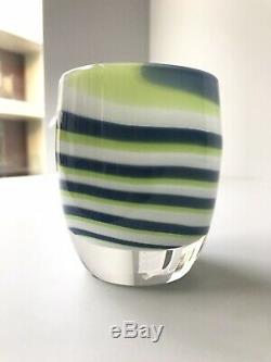 Glassybaby candle holder GRIT Green Blue NEW Retired 2016 Seattle Seahawks