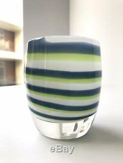 Glassybaby candle holder GRIT Green Blue NEW Retired 2016 Seattle Seahawks