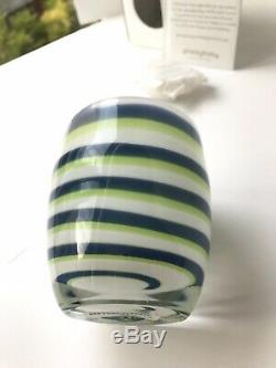 Glassybaby candle holder GRIT Green Blue NEW Retired 2016 Seattle Seahawks