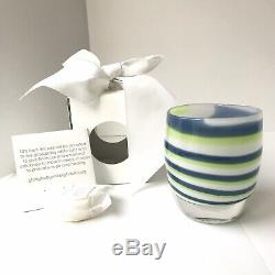 Glassybaby candle holder GRIT Green Blue NEW Retired 2016 Seattle Seahawks