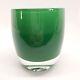Glassybaby Evergreen 1635 Green Layered Stripes Stickered Candle Votive