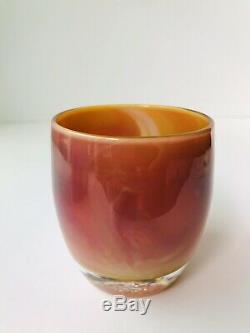 Glassybaby glass candle votive holder HOROSCOPE pink orange yellow red NEW withbox