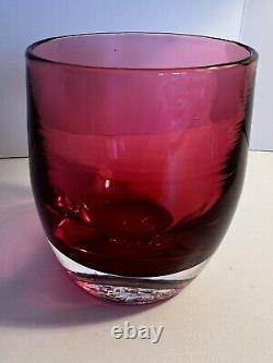 GlassybabyTrue Love CranberryRedWineClear Votive Candle Holder RetiredNEW