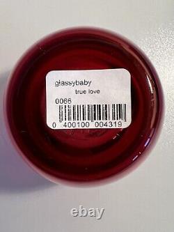 GlassybabyTrue Love CranberryRedWineClear Votive Candle Holder RetiredNEW