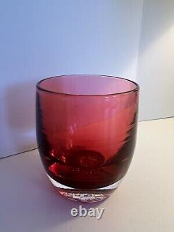 GlassybabyTrue Love CranberryRedWineClear Votive Candle Holder RetiredNEW