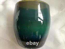 Glassybabykindfullblue&greendoubleoverlayglassvotivecandleholder