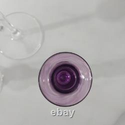 Gler Berquik handmade in Iceland Glass 3 piece Candlestick set clear/purple