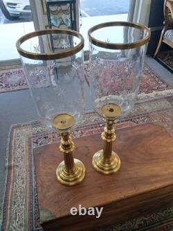 Global Views Estate Hurricane Candle holders Etched Starburst Glass Globe Global Views Estate Hurricane Candle holders Etched Starburst Glass Globe