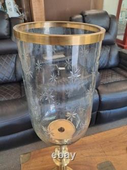 Global Views Estate Hurricane Candle holders Etched Starburst Glass Globe