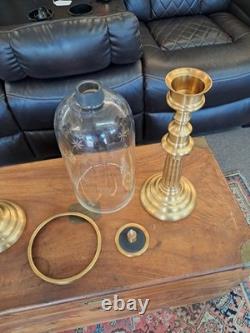 Global Views Estate Hurricane Candle holders Etched Starburst Glass Globe