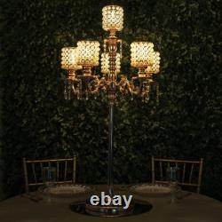 Gold 56 or 36 Candelabra CANDLE HOLDER Centerpiece Crystal Chains Party Home