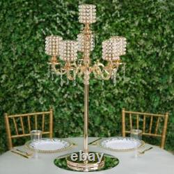 Gold 56 or 36 Candelabra CANDLE HOLDER Centerpiece Crystal Chains Party Home