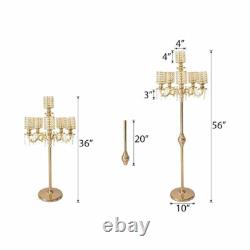 Gold 56 or 36 Candelabra CANDLE HOLDER Centerpiece Crystal Chains Party Home
