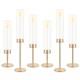 Gold Candle Holders Set Of 6 For Glass Taper Candle Holders, Hurricane Candles