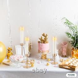 Gold Candle Holders Set of 6 for Glass Taper Candle Holders, Hurricane Candles Gold Candle Holders Set of 6 for Glass Taper Candle Holders, Hurricane Candles