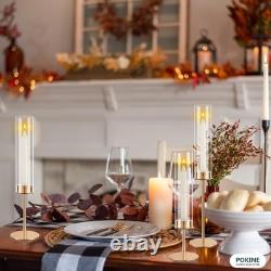 Gold Candle Holders Set of 6 for Glass Taper Candle Holders, Hurricane Candles Gold Candle Holders Set of 6 for Glass Taper Candle Holders, Hurricane Candles