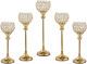 Gold Crystal Candle Holder, Tea Light Candlestick Holders For Wedding Table Decor