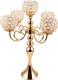 Gold Crystal Candle Holders 5 Arm Candelabra Centerpiece For Wedding Table Decor