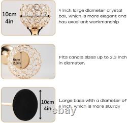Gold Crystal Candle Holders, Pillar Candlestis for Table