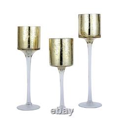 Gold Raised Cylinder Glass Vases Centerpieces and Candle Holders Decorations