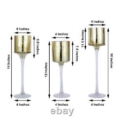 Gold Raised Cylinder Glass Vases Centerpieces and Candle Holders Decorations