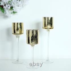 Gold Raised Cylinder Glass Vases Centerpieces and Candle Holders Decorations