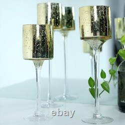Gold Raised Cylinder Glass Vases Centerpieces and Candle Holders Decorations