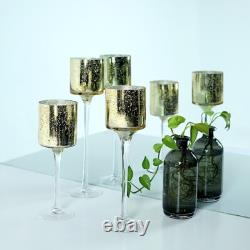 Gold Raised Cylinder Glass Vases Centerpieces and Candle Holders Decorations