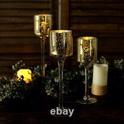 Gold Raised Cylinder Glass Vases Centerpieces and Candle Holders Decorations
