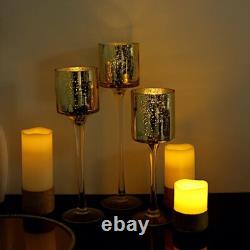 Gold Raised Cylinder Glass Vases Centerpieces and Candle Holders Decorations