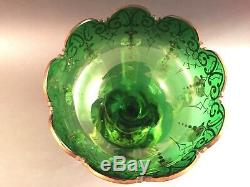 Gorgeous Antq Bohemian Glass Ornate Luster Lustre Candle Holder Spear Prisms