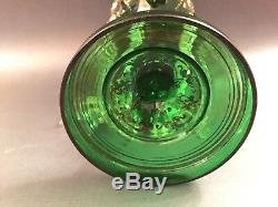 Gorgeous Antq Bohemian Glass Ornate Luster Lustre Candle Holder Spear Prisms